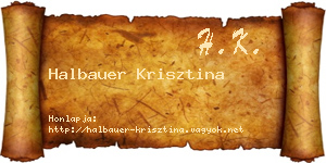 Halbauer Krisztina névjegykártya
